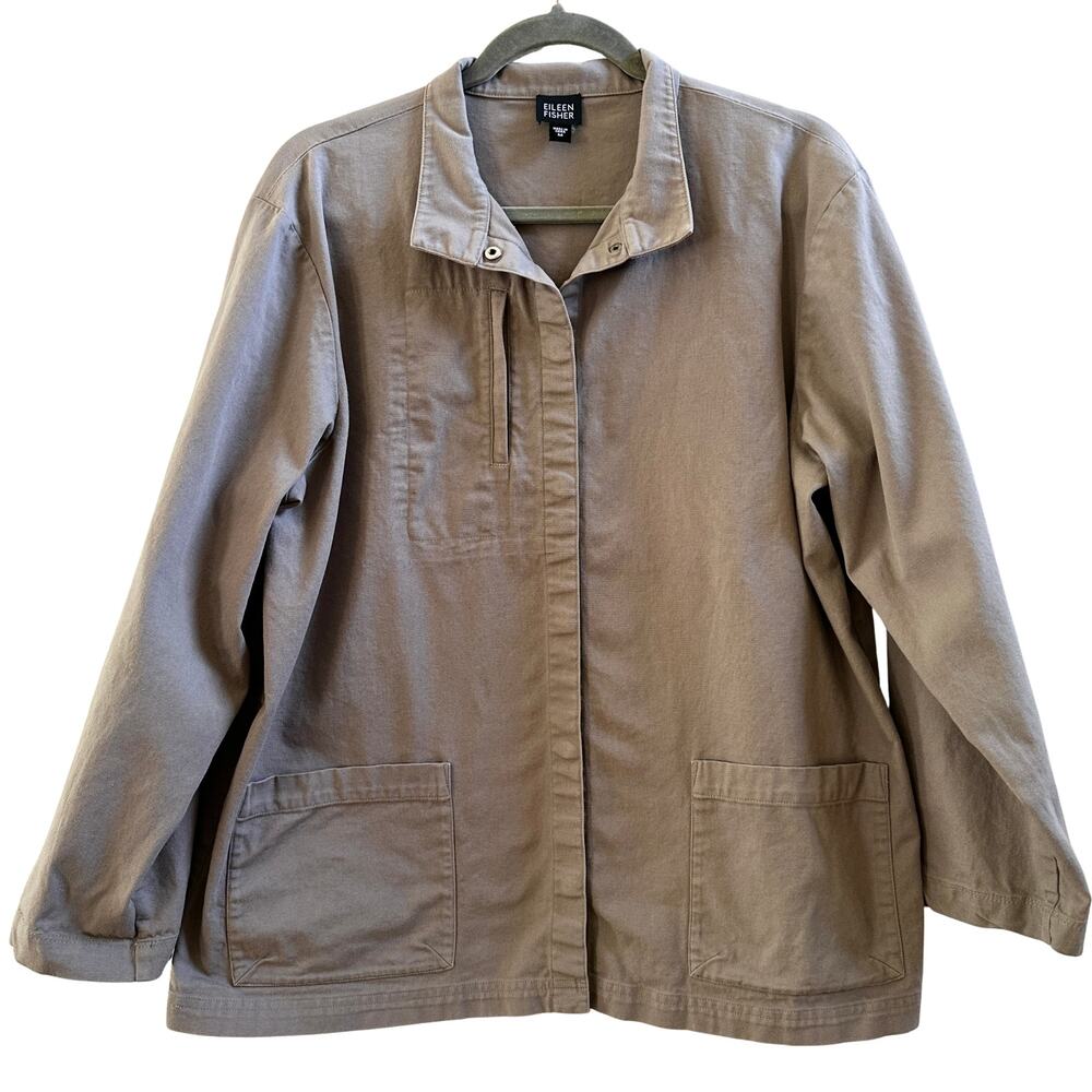 Eileen Fisher Beige Minimalist Utility Jacket M